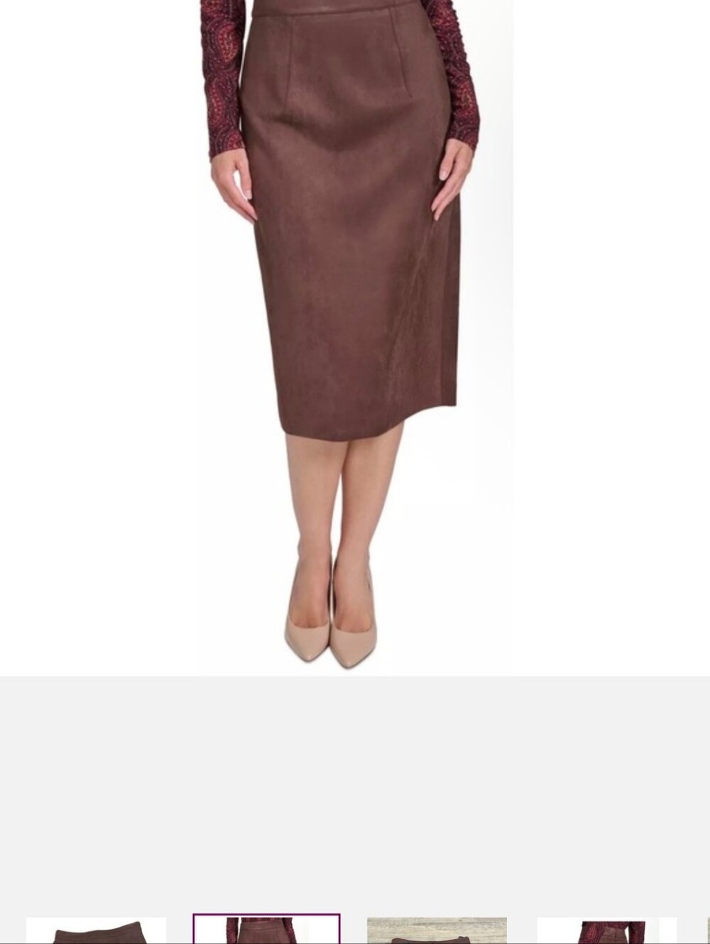 Tommy Hilfiger Faux Suede Chocolate Brown Skirt